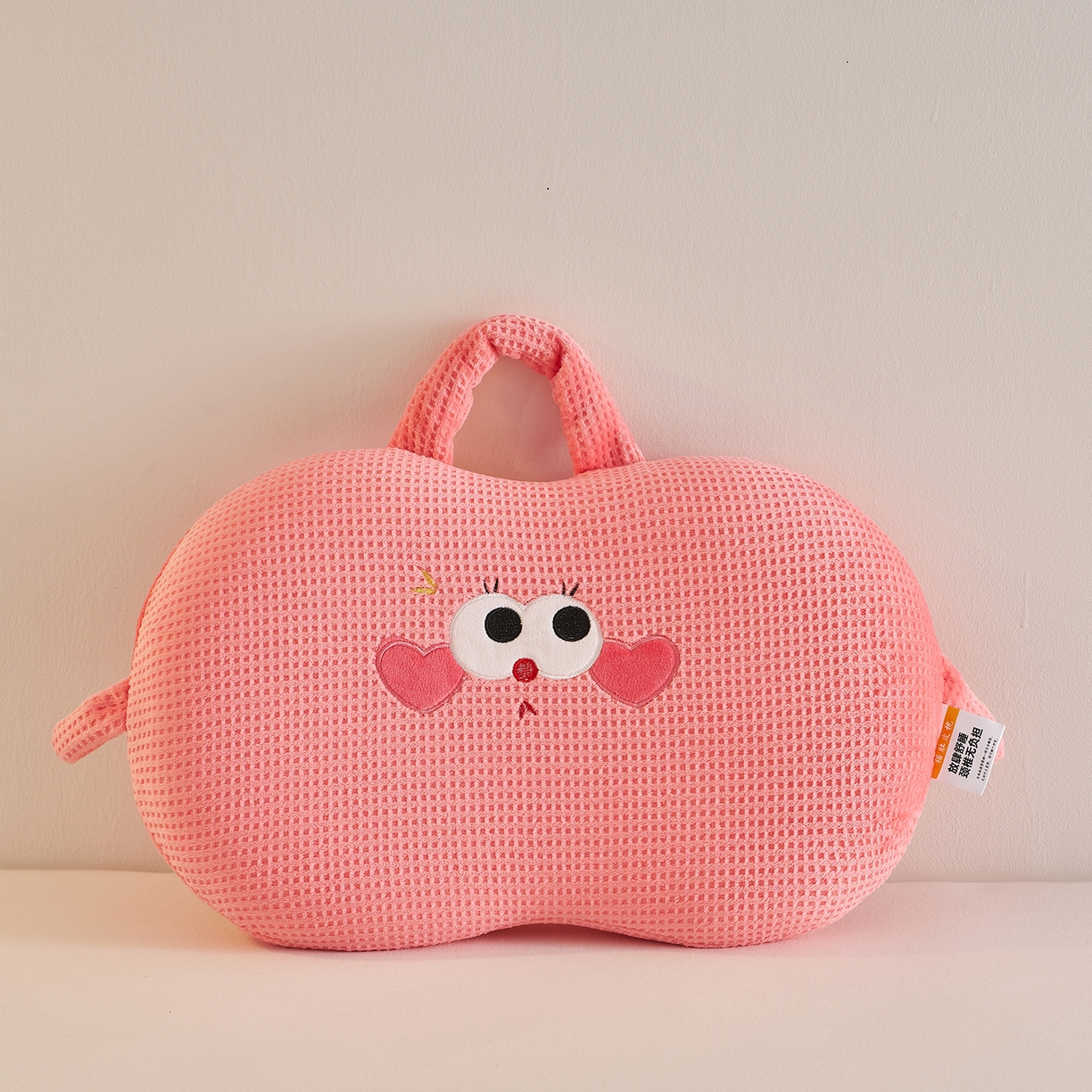 91家纺网 家纺一手货源 找家纺 铺尚美家纺 2026可爱卡通儿童猫肚枕学生幼儿园卡通记忆棉枕头枕芯30*50cm 手提兜兜记忆枕-粉