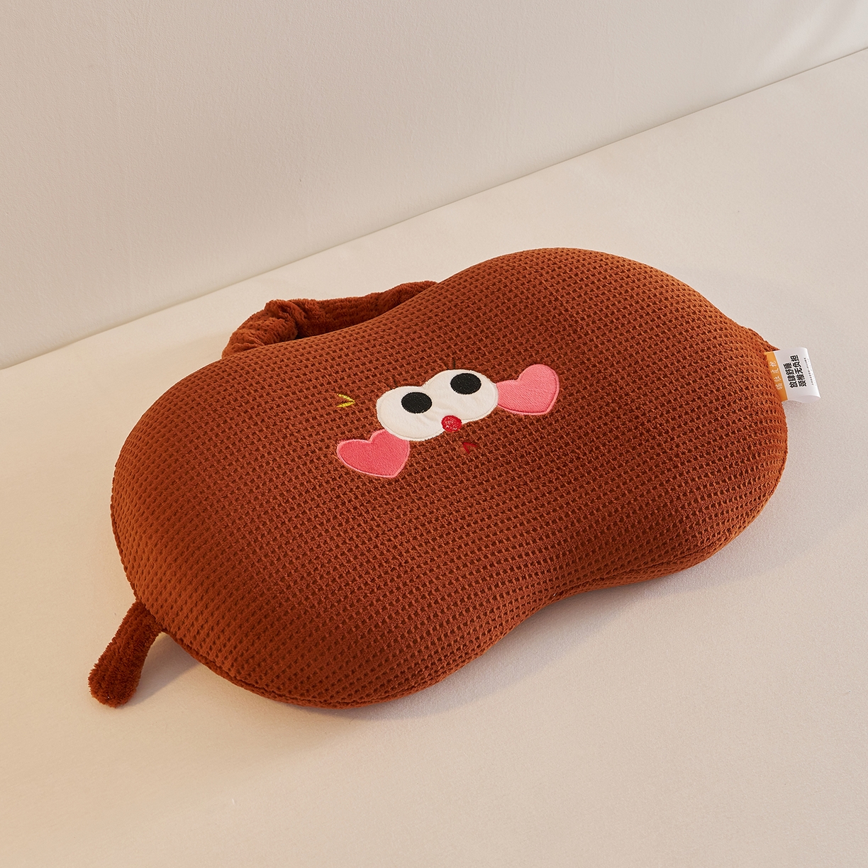 铺尚美家纺 2026可爱卡通儿童猫肚枕学生幼儿园卡通记忆棉枕头枕芯30*50cm 手提兜兜记忆枕-咖