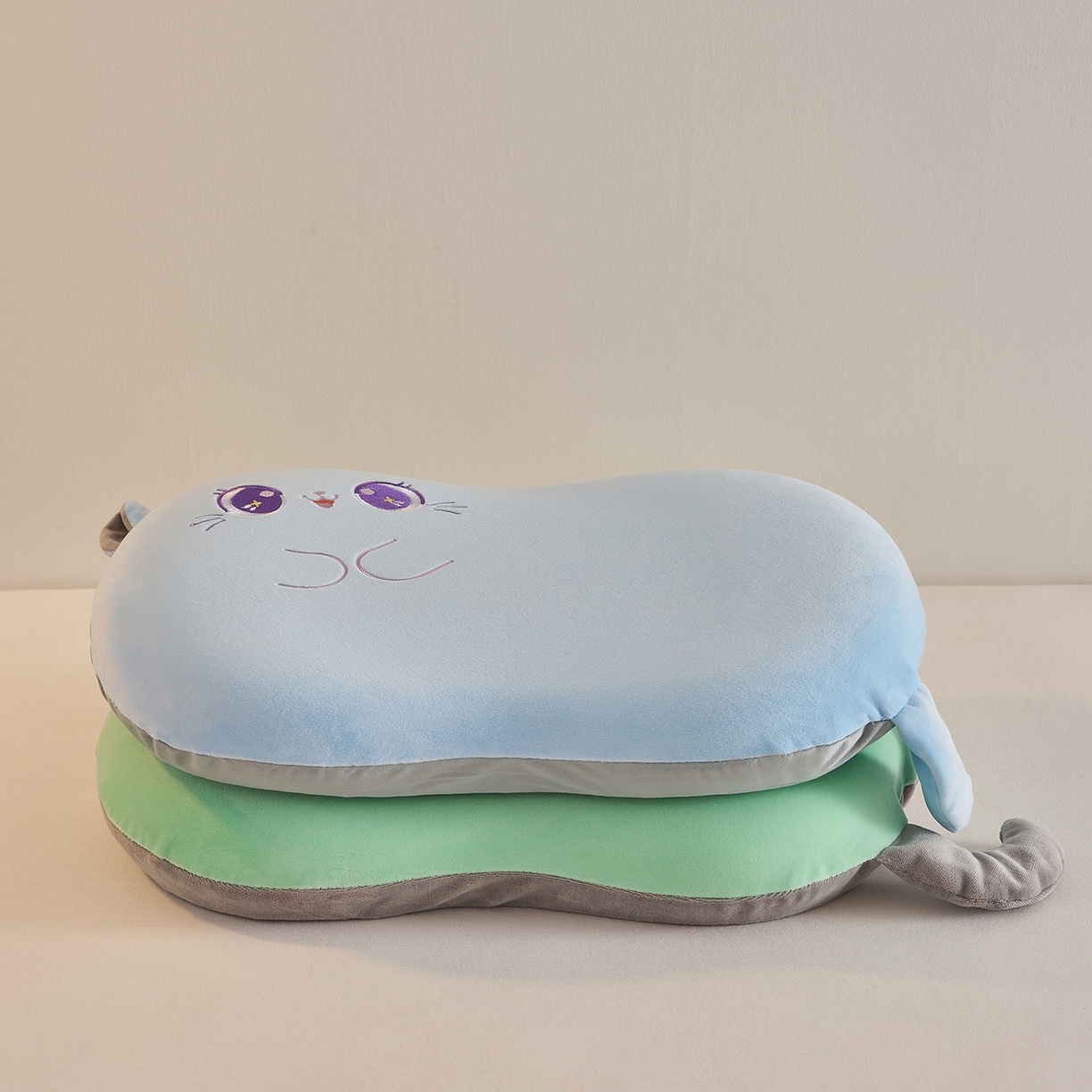 91家纺网 家纺一手货源 找家纺 铺尚美家纺 2026可爱卡通儿童猫肚枕学生幼儿园卡通记忆棉枕头枕芯30*50cm 组合图