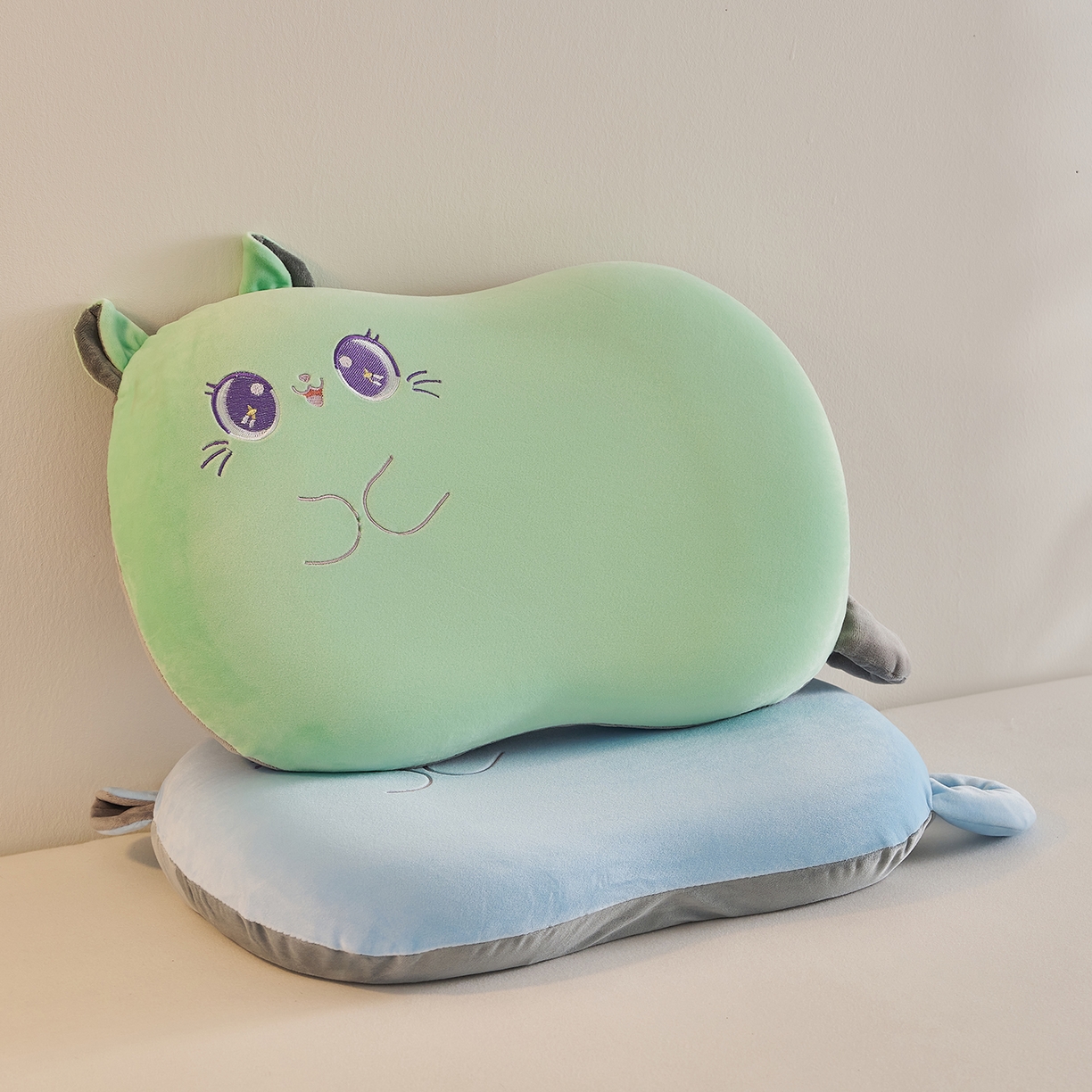 91家纺网 家纺一手货源 找家纺 铺尚美家纺 2026可爱卡通儿童猫肚枕学生幼儿园卡通记忆棉枕头枕芯30*50cm 组合图