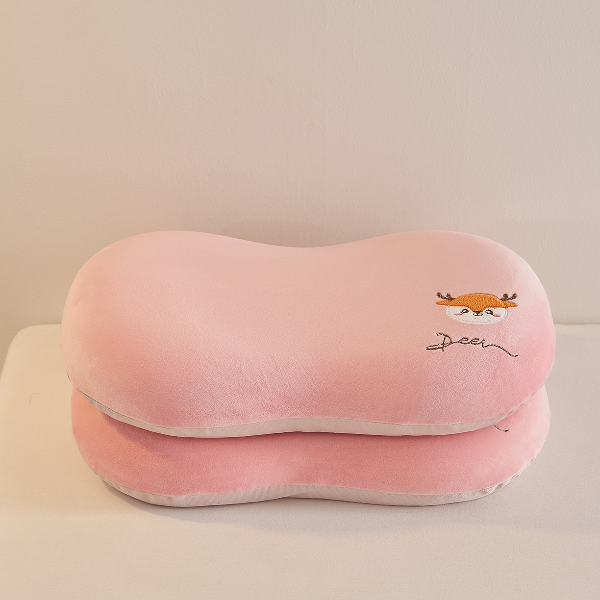 91家纺网 家纺一手货源 找家纺 铺尚美家纺 2026可爱卡通儿童猫肚枕学生幼儿园卡通记忆棉枕头枕芯30*50cm 可爱鹿记忆枕-粉