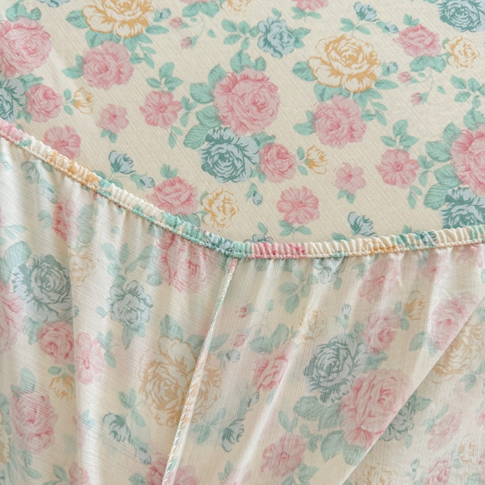 91家纺网 家纺一手货源 找家纺 温眠家纺 2025新款高克重云感双层纱床笠三件套学生床二件套床笠单品 双层纱床笠-花海