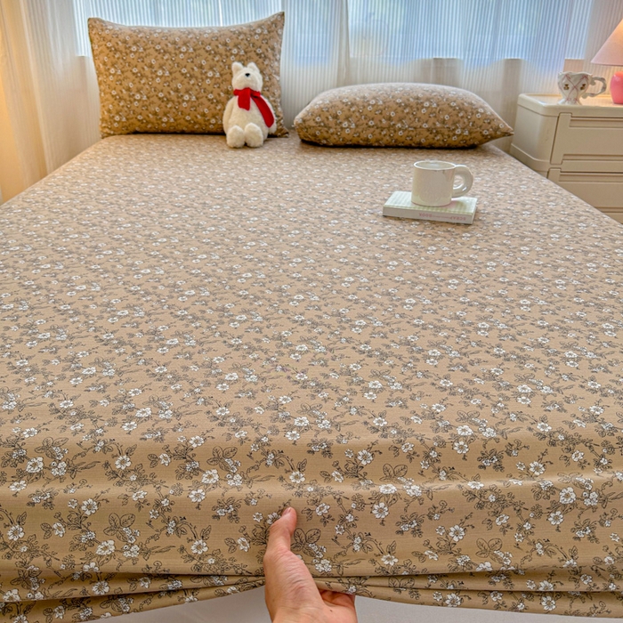 91家纺网 家纺一手货源 找家纺 温眠家纺 2025新款高克重云感双层纱床笠三件套学生床二件套床笠单品 双层纱床笠-卡布奇诺