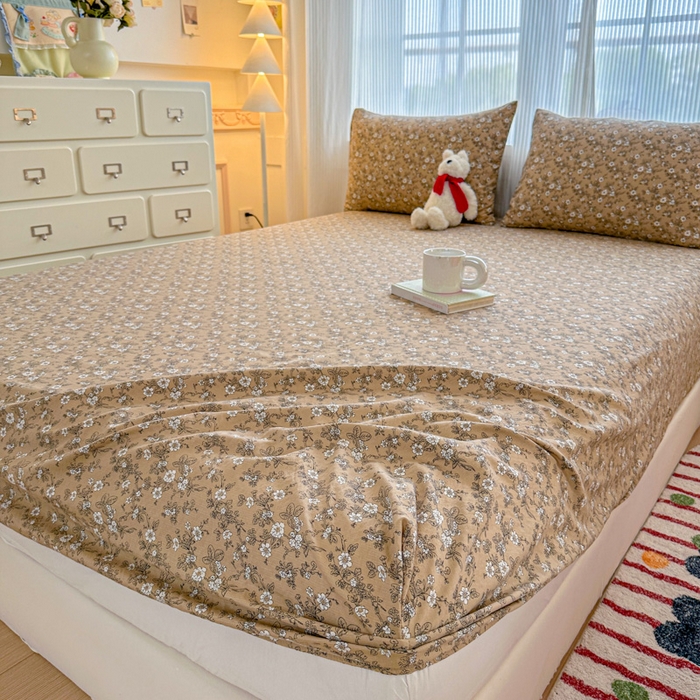 91家纺网 家纺一手货源 找家纺 温眠家纺 2025新款高克重云感双层纱床笠三件套学生床二件套床笠单品 双层纱床笠-卡布奇诺