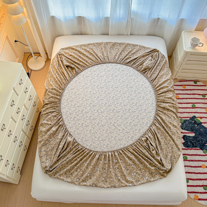 91家纺网 家纺一手货源 找家纺 温眠家纺 2025新款高克重云感双层纱床笠三件套学生床二件套床笠单品 双层纱床笠-卡布奇诺