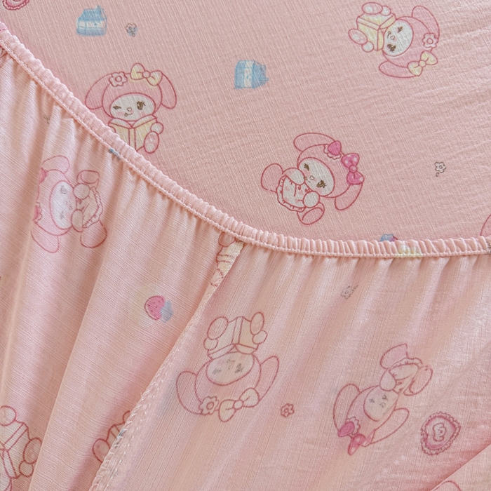 91家纺网 家纺一手货源 找家纺 温眠家纺 2025新款高克重云感双层纱床笠三件套学生床二件套床笠单品 双层纱床笠-美乐蒂