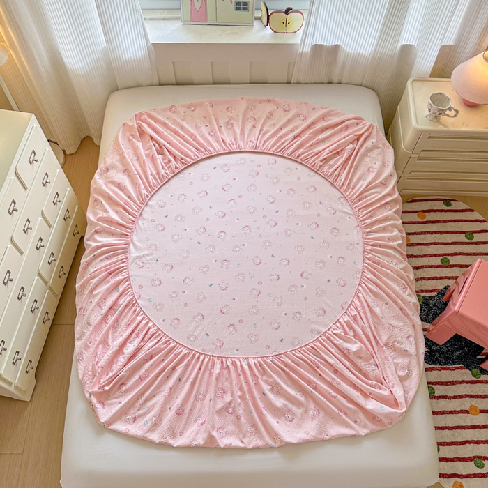 91家纺网 家纺一手货源 找家纺 温眠家纺 2025新款高克重云感双层纱床笠三件套学生床二件套床笠单品 双层纱床笠-美乐蒂