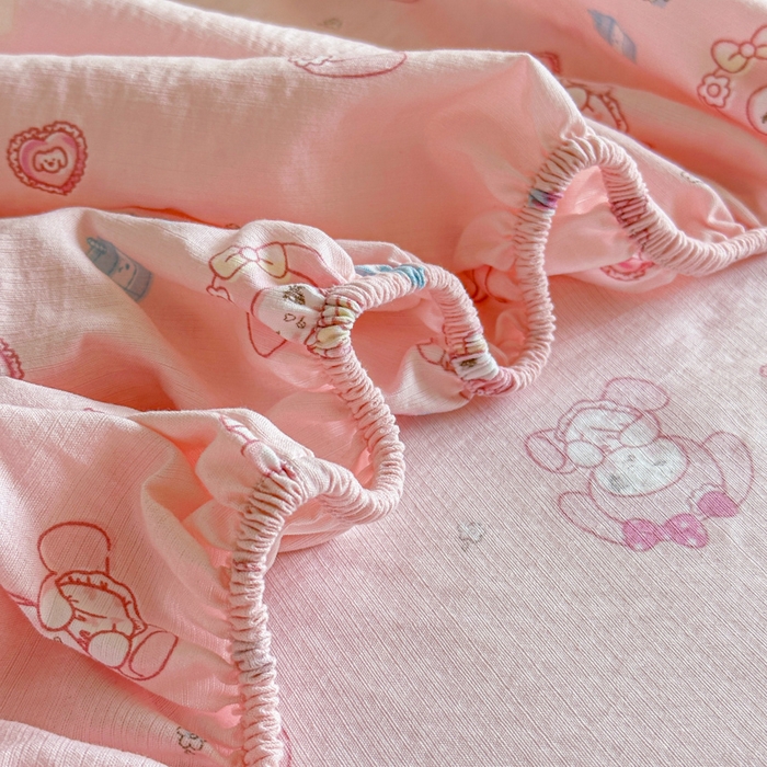 91家纺网 家纺一手货源 找家纺 温眠家纺 2025新款高克重云感双层纱床笠三件套学生床二件套床笠单品 双层纱床笠-美乐蒂