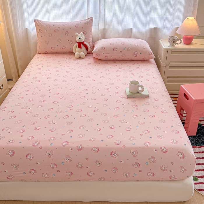 91家纺网 家纺一手货源 找家纺 温眠家纺 2025新款高克重云感双层纱床笠三件套学生床二件套床笠单品 双层纱床笠-美乐蒂