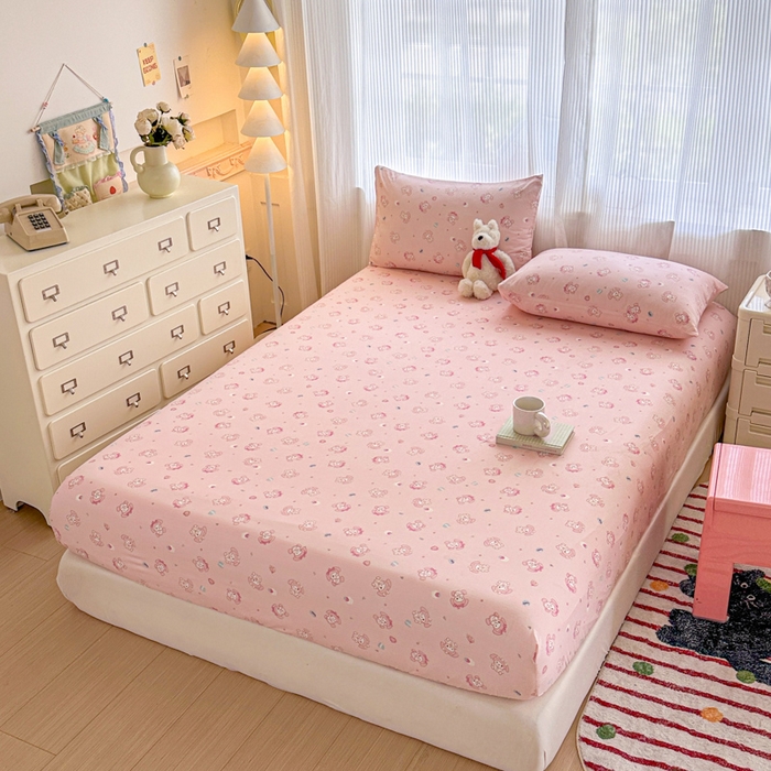 91家纺网 家纺一手货源 找家纺 温眠家纺 2025新款高克重云感双层纱床笠三件套学生床二件套床笠单品 双层纱床笠-美乐蒂