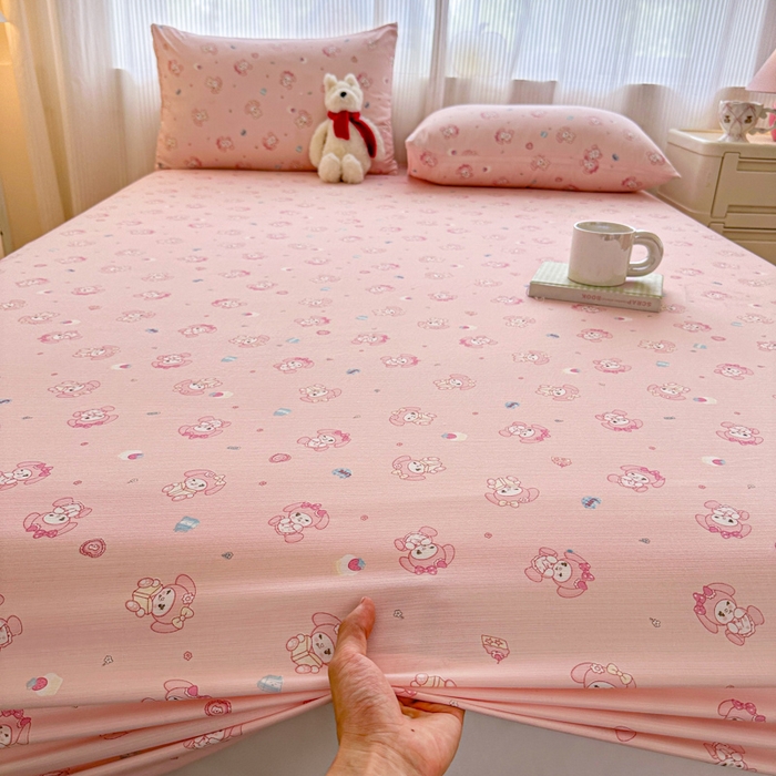 91家纺网 家纺一手货源 找家纺 温眠家纺 2025新款高克重云感双层纱床笠三件套学生床二件套床笠单品 双层纱床笠-美乐蒂