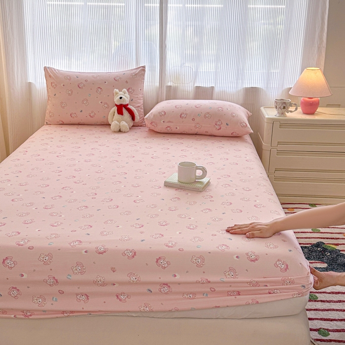 91家纺网 家纺一手货源 找家纺 温眠家纺 2025新款高克重云感双层纱床笠三件套学生床二件套床笠单品 双层纱床笠-美乐蒂