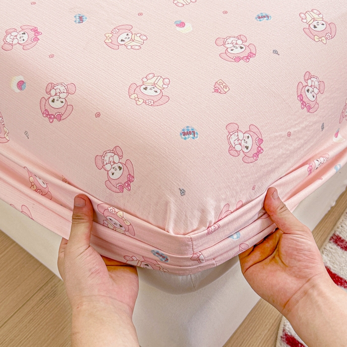 91家纺网 家纺一手货源 找家纺 温眠家纺 2025新款高克重云感双层纱床笠三件套学生床二件套床笠单品 双层纱床笠-美乐蒂