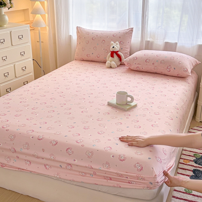 91家纺网 家纺一手货源 找家纺 温眠家纺 2025新款高克重云感双层纱床笠三件套学生床二件套床笠单品 双层纱床笠-美乐蒂