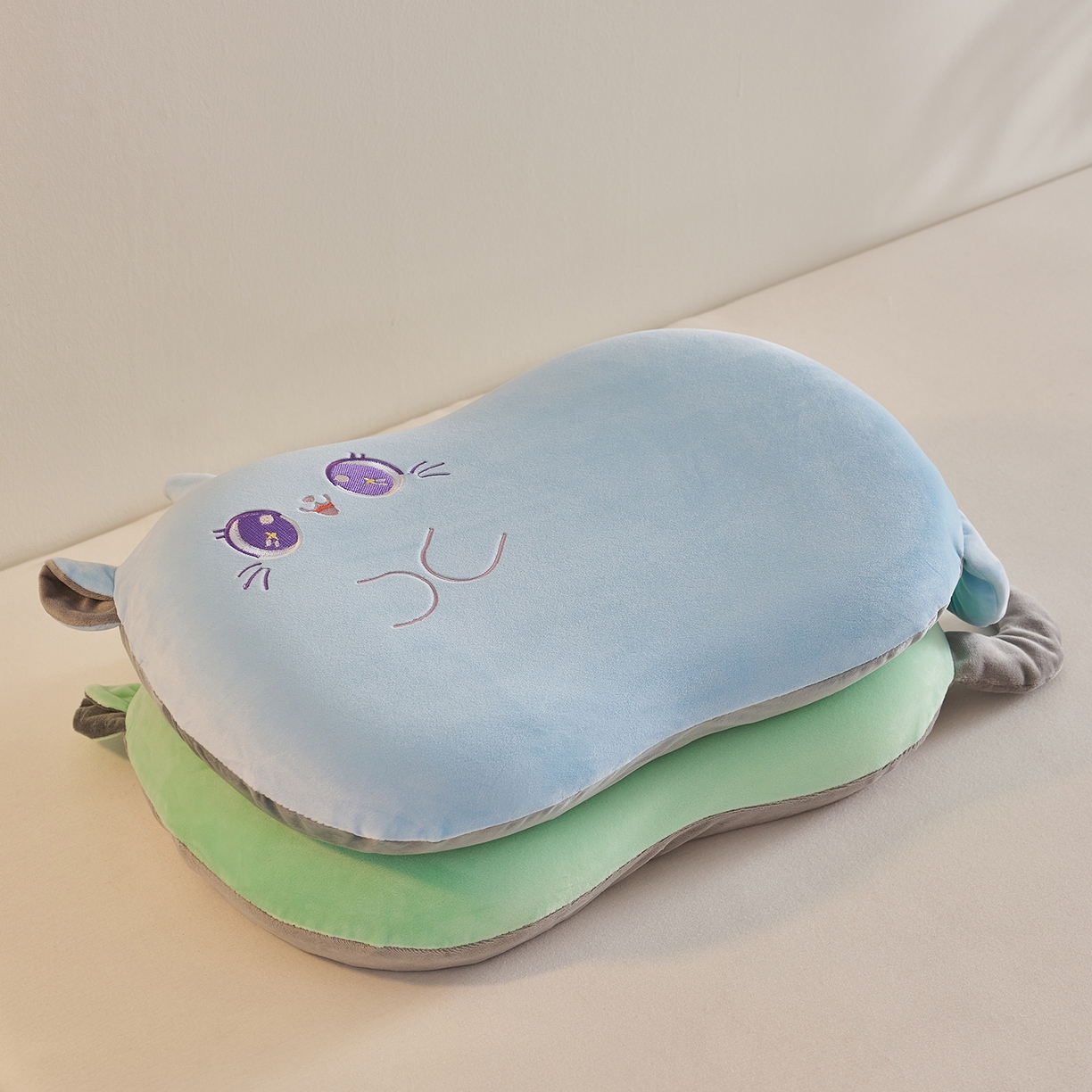 91家纺网 家纺一手货源 找家纺 铺尚美家纺 2026可爱卡通儿童猫肚枕学生幼儿园卡通记忆棉枕头枕芯30*50cm 组合图