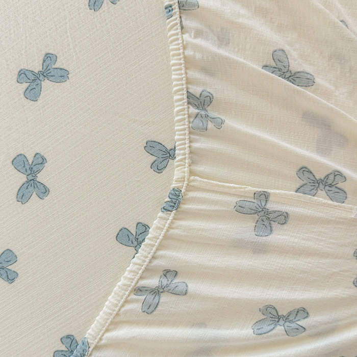 91家纺网 家纺一手货源 找家纺 温眠家纺 2025新款高克重云感双层纱床笠三件套学生床二件套床笠单品 双层纱床笠-相思