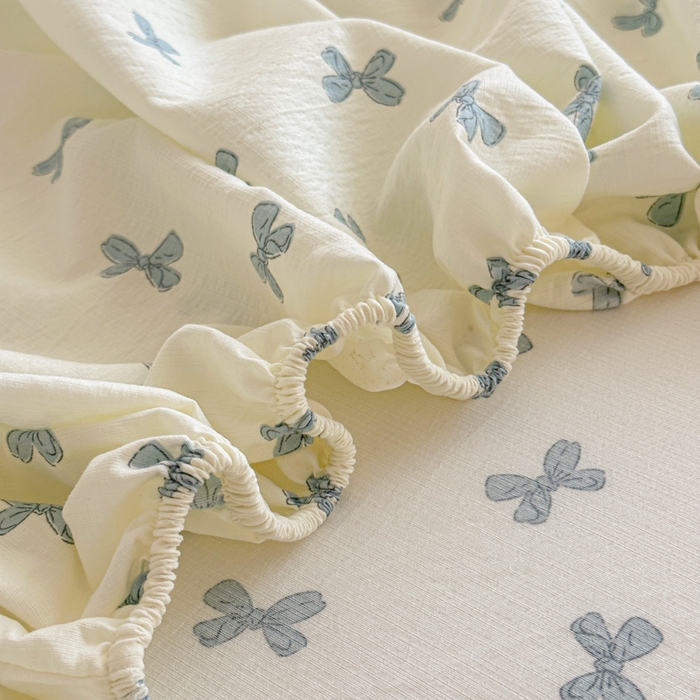 91家纺网 家纺一手货源 找家纺 温眠家纺 2025新款高克重云感双层纱床笠三件套学生床二件套床笠单品 双层纱床笠-相思