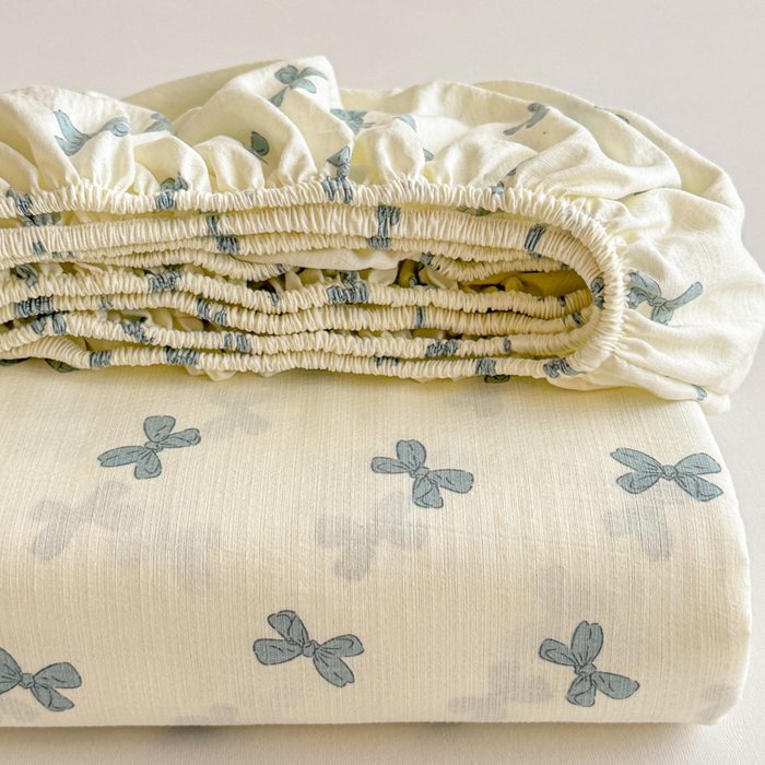 91家纺网 家纺一手货源 找家纺 温眠家纺 2025新款高克重云感双层纱床笠三件套学生床二件套床笠单品 双层纱床笠-相思