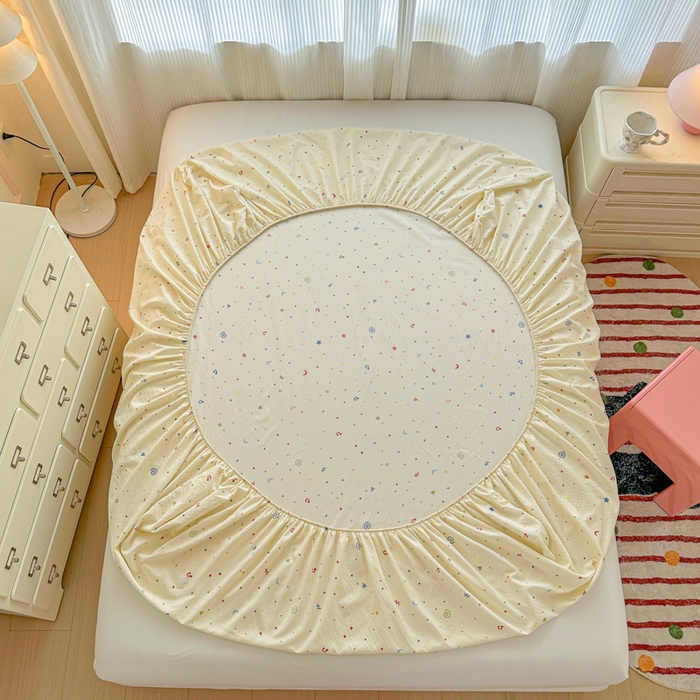 91家纺网 家纺一手货源 找家纺 温眠家纺 2025新款高克重云感双层纱床笠三件套学生床二件套床笠单品 双层纱床笠-芝士碎