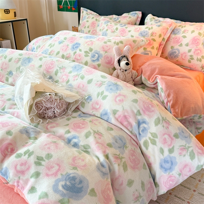 91家纺网 家纺一手货源 找家纺 （总）温眠家纺 2025新款加厚牛奶绒四件套跑量款