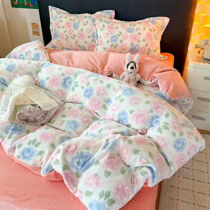 91家纺网 家纺一手货源 找家纺 （总）温眠家纺 2025新款加厚牛奶绒四件套跑量款