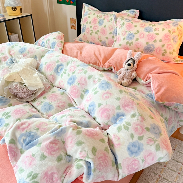 91家纺网 家纺一手货源 找家纺 （总）温眠家纺 2025新款加厚牛奶绒四件套跑量款