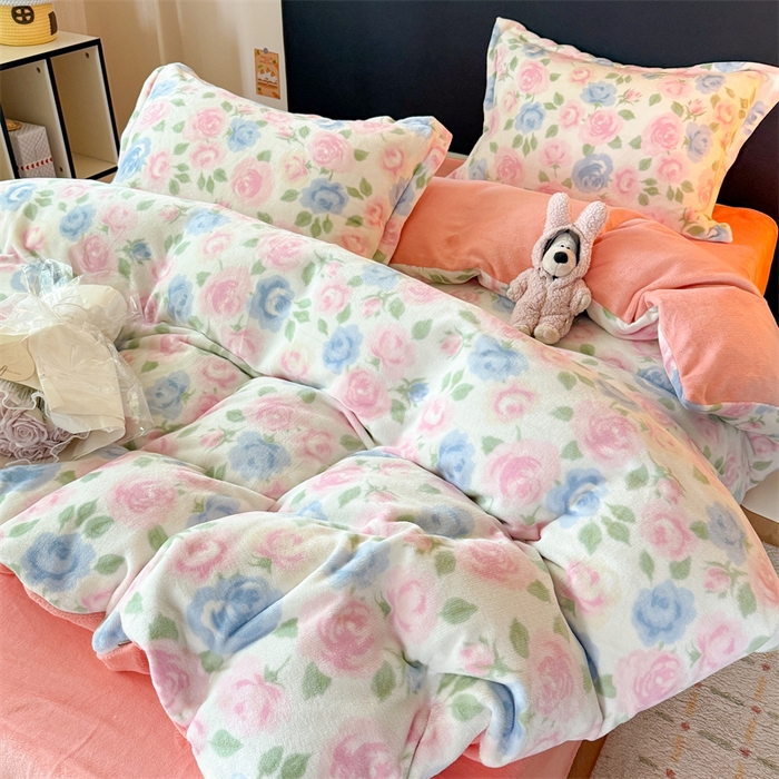 91家纺网 家纺一手货源 找家纺 （总）温眠家纺 2025新款加厚牛奶绒四件套跑量款