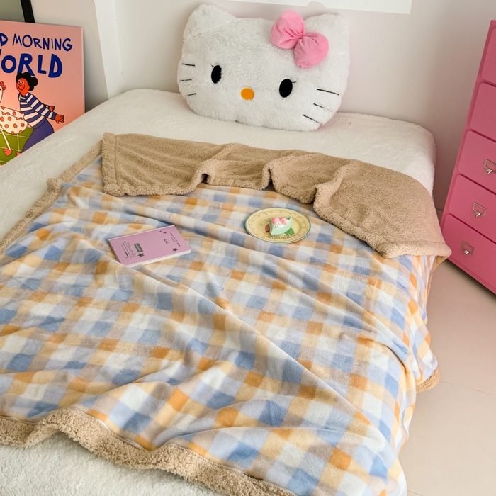 91家纺网 家纺一手货源 找家纺 温眠家纺 2025新款ins羊羔绒牛奶绒可被套休闲毯单被套-毯子图 羊-墨尔本