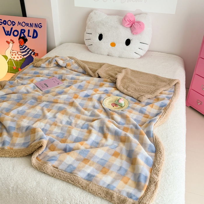 91家纺网 家纺一手货源 找家纺 温眠家纺 2025新款ins羊羔绒牛奶绒可被套休闲毯单被套-毯子图 羊-墨尔本