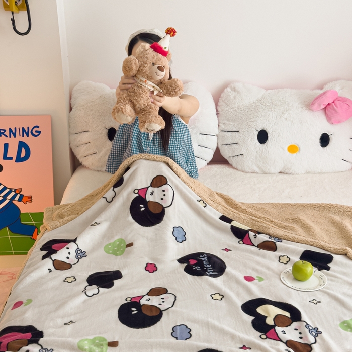 91家纺网 家纺一手货源 找家纺 （总）温眠家纺 2025新款ins羊羔绒牛奶绒可被套休闲毯单被套-毯子图