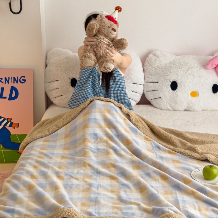 91家纺网 家纺一手货源 找家纺 温眠家纺 2025新款ins羊羔绒牛奶绒可被套休闲毯单被套-毯子图 羊-墨尔本