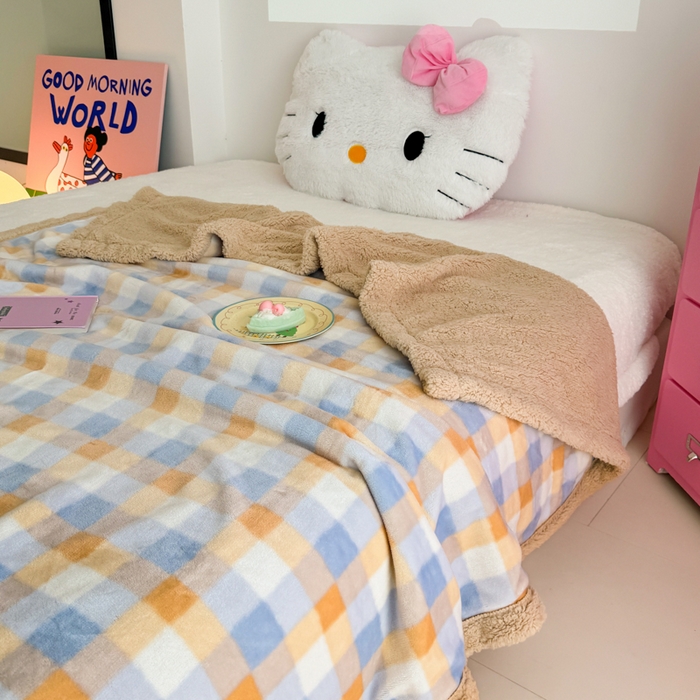 91家纺网 家纺一手货源 找家纺 温眠家纺 2025新款ins羊羔绒牛奶绒可被套休闲毯单被套-毯子图 羊-墨尔本