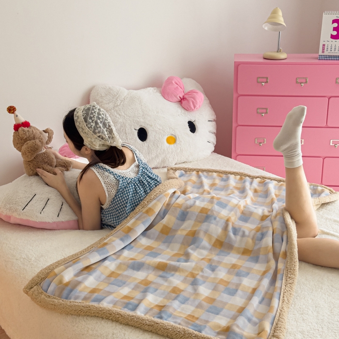 91家纺网 家纺一手货源 找家纺 温眠家纺 2025新款ins羊羔绒牛奶绒可被套休闲毯单被套-毯子图 羊-墨尔本