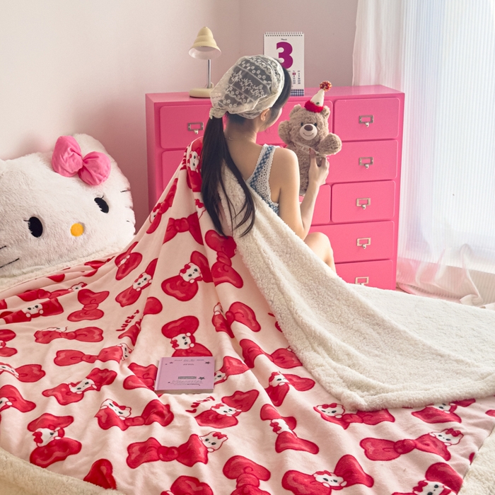 91家纺网 家纺一手货源 找家纺 温眠家纺 2025新款ins羊羔绒牛奶绒可被套休闲毯单被套-毯子图 羊-多多猫咪