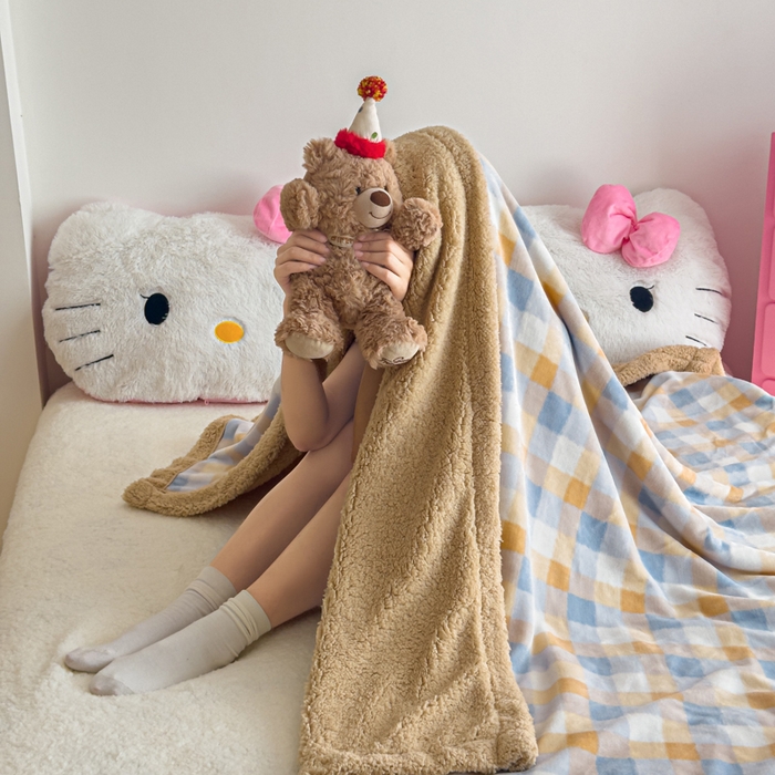 91家纺网 家纺一手货源 找家纺 温眠家纺 2025新款ins羊羔绒牛奶绒可被套休闲毯单被套-毯子图 羊-墨尔本