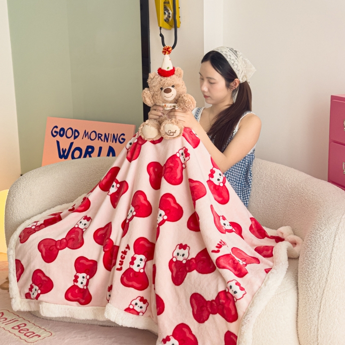 91家纺网 家纺一手货源 找家纺 温眠家纺 2025新款ins羊羔绒牛奶绒可被套休闲毯单被套-毯子图 羊-多多猫咪