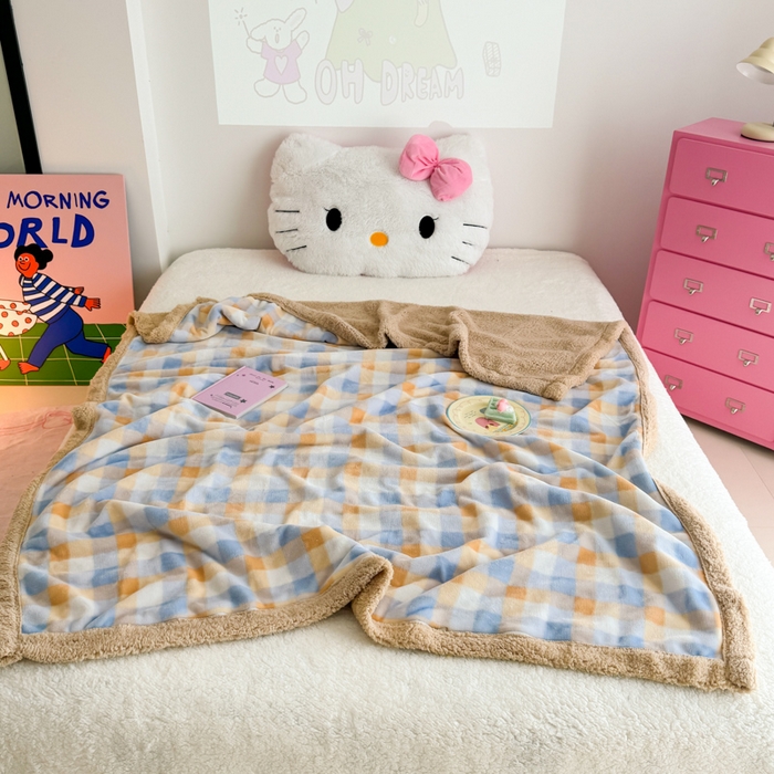 91家纺网 家纺一手货源 找家纺 温眠家纺 2025新款ins羊羔绒牛奶绒可被套休闲毯单被套-毯子图 羊-墨尔本