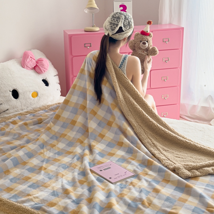 91家纺网 家纺一手货源 找家纺 温眠家纺 2025新款ins羊羔绒牛奶绒可被套休闲毯单被套-毯子图 羊-墨尔本