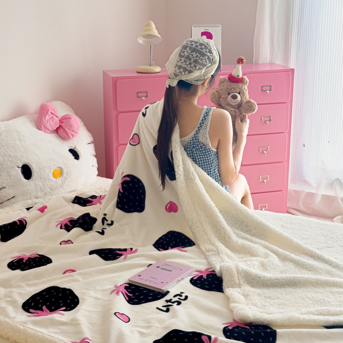 91家纺网 家纺一手货源 找家纺 温眠家纺 2025新款ins羊羔绒牛奶绒可被套休闲毯单被套-毯子图 羊-山野莓莓