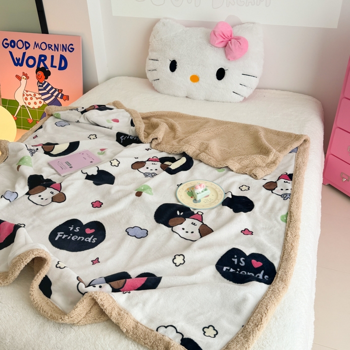 91家纺网 家纺一手货源 找家纺 （总）温眠家纺 2025新款ins羊羔绒牛奶绒可被套休闲毯单被套-毯子图