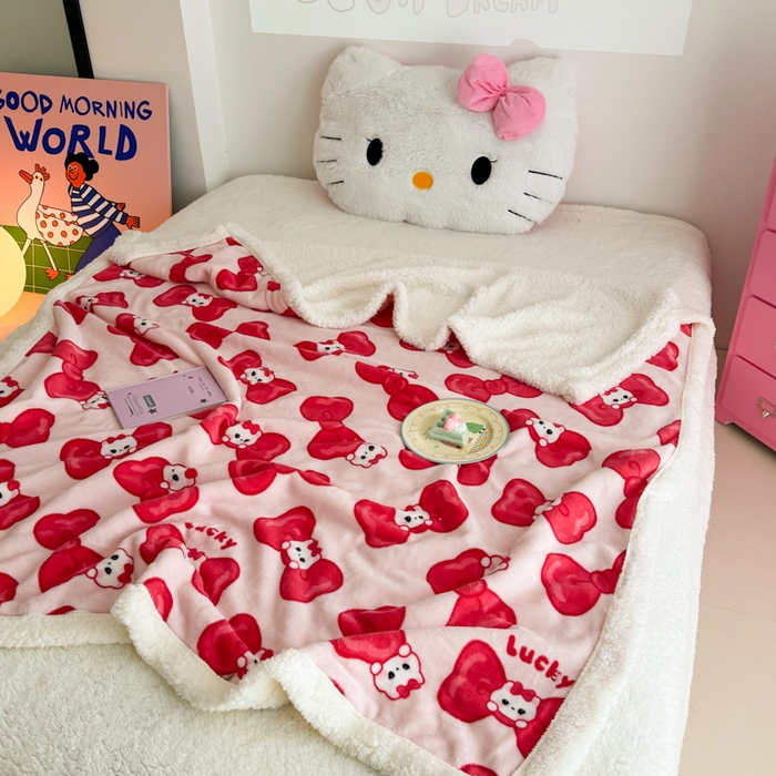 91家纺网 家纺一手货源 找家纺 温眠家纺 2025新款ins羊羔绒牛奶绒可被套休闲毯单被套-毯子图 羊-多多猫咪