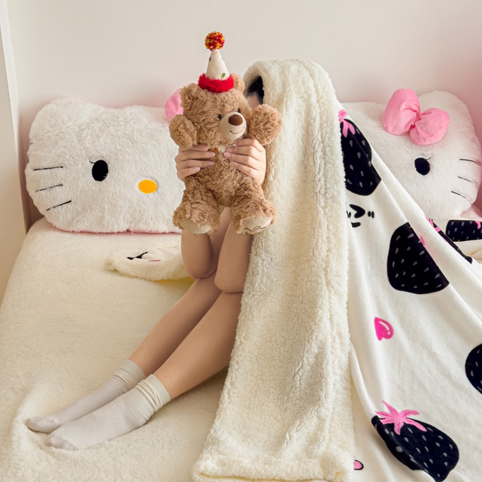 91家纺网 家纺一手货源 找家纺 温眠家纺 2025新款ins羊羔绒牛奶绒可被套休闲毯单被套-毯子图 羊-山野莓莓