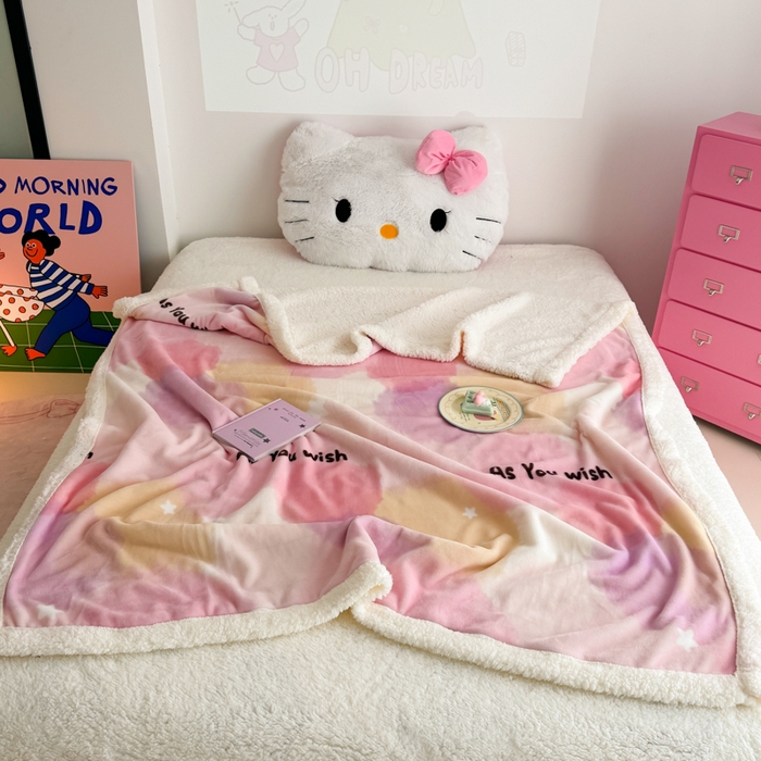 91家纺网 家纺一手货源 找家纺 温眠家纺 2025新款ins羊羔绒牛奶绒可被套休闲毯单被套-毯子图 羊-梦境