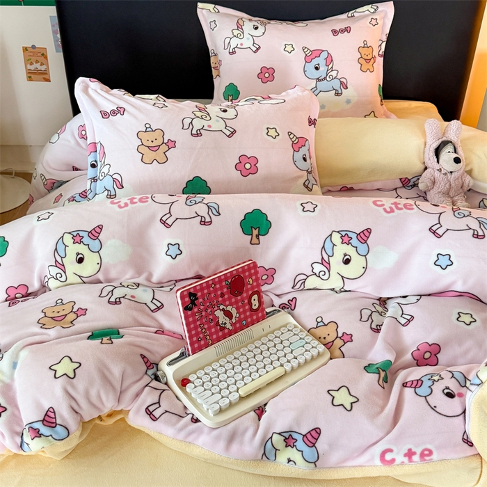 91家纺网 家纺一手货源 找家纺 （总）温眠家纺 2025新款加厚牛奶绒四件套跑量款