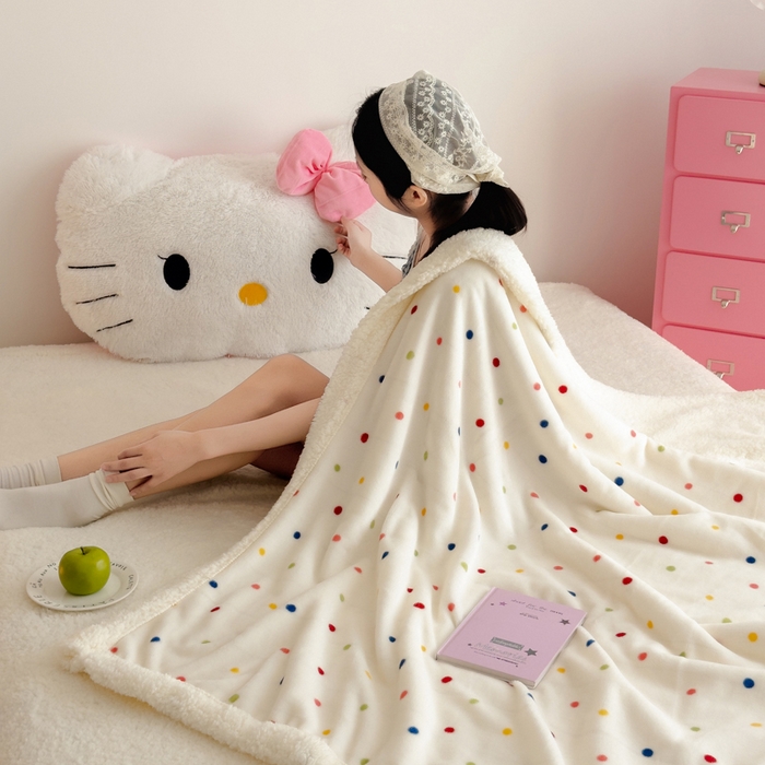 91家纺网 家纺一手货源 找家纺 温眠家纺 2025新款ins羊羔绒牛奶绒可被套休闲毯单被套-毯子图 羊-多彩