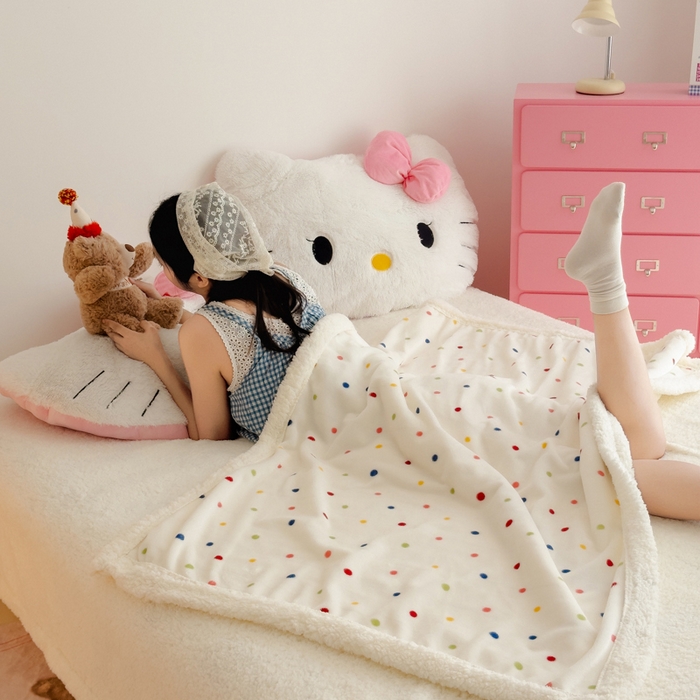 91家纺网 家纺一手货源 找家纺 温眠家纺 2025新款ins羊羔绒牛奶绒可被套休闲毯单被套-毯子图 羊-多彩