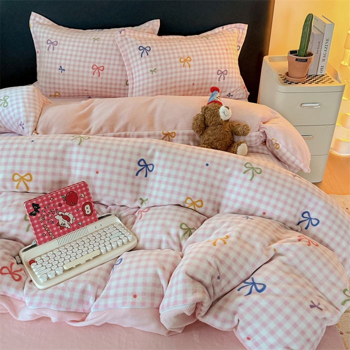 91家纺网 家纺一手货源 找家纺 （总）温眠家纺 2025新款加厚牛奶绒四件套跑量款