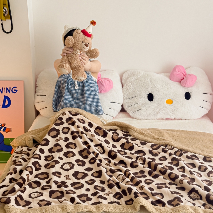 91家纺网 家纺一手货源 找家纺 温眠家纺 2025新款ins羊羔绒牛奶绒可被套休闲毯单被套-毯子图 羊-豹纹公主