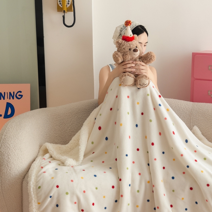 91家纺网 家纺一手货源 找家纺 温眠家纺 2025新款ins羊羔绒牛奶绒可被套休闲毯单被套-毯子图 羊-多彩