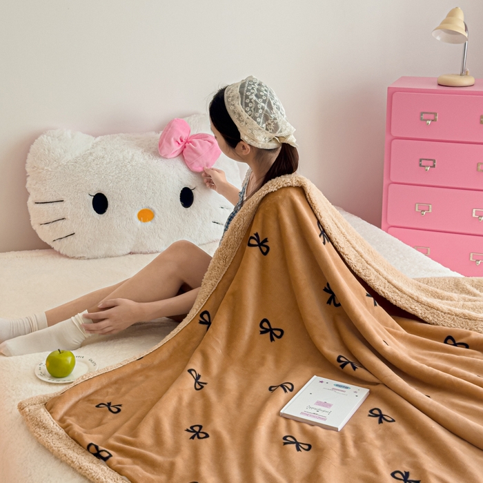 91家纺网 家纺一手货源 找家纺 温眠家纺 2025新款ins羊羔绒牛奶绒可被套休闲毯单被套-毯子图 羊-卡布基诺